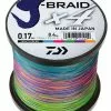 DAIWA J BRAID X4 BRAID LINE 1500m MULTI COLOUR - 80lb