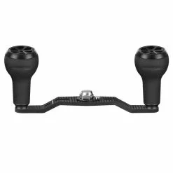 GOMEXUS BAITCAST CARBON FIBRE POWER HANDLE WITH TPE KNOB - 100mm - BKBK - Black 7x4mm