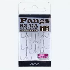 BKK FANGS BT663-UA TREBLE HOOKS - 2/0 - Qty 6 -Cheap Line Store FANGS 63 2