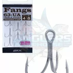 BKK FANGS BT663-UA TREBLE HOOKS - 2/0 - Qty 6