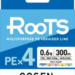 GOSEN ROOTS 4 PLY BRAID LINE 300m MULTI COLOUR - PE 0.4 - 8lb