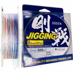 GOSEN 8 PLY JIGGING BRAID LINE 300m MULTI COLOUR - PE 8.0 - 100lb