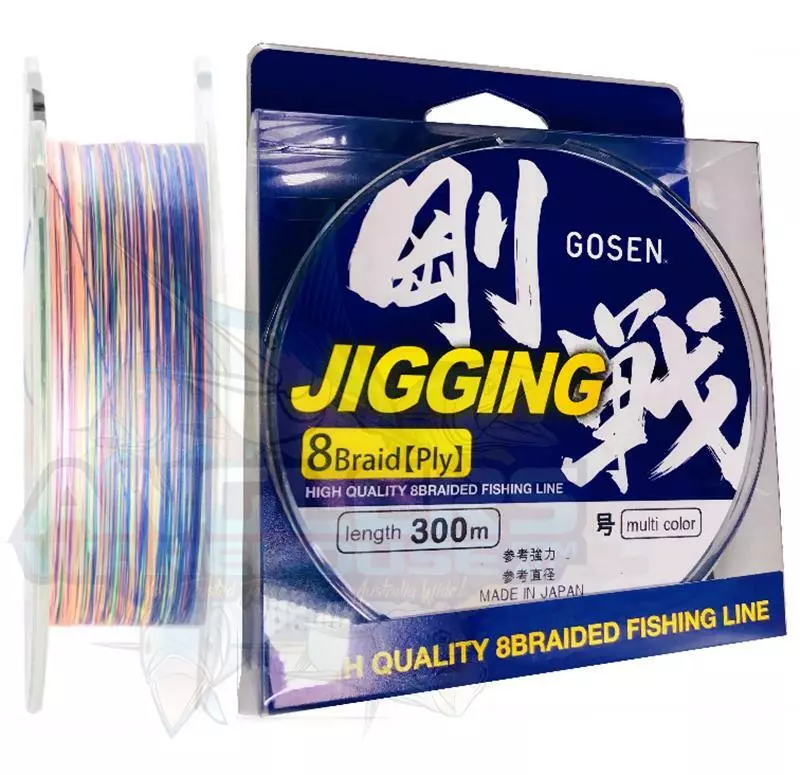 GOSEN 8 PLY JIGGING BRAID LINE 300m MULTI COLOUR - PE 8.0 - 100lb 1 GOSEN 8 PLY JIGGING BRAID LINE 300m MULTI COLOUR - PE 8.0 - 100lb