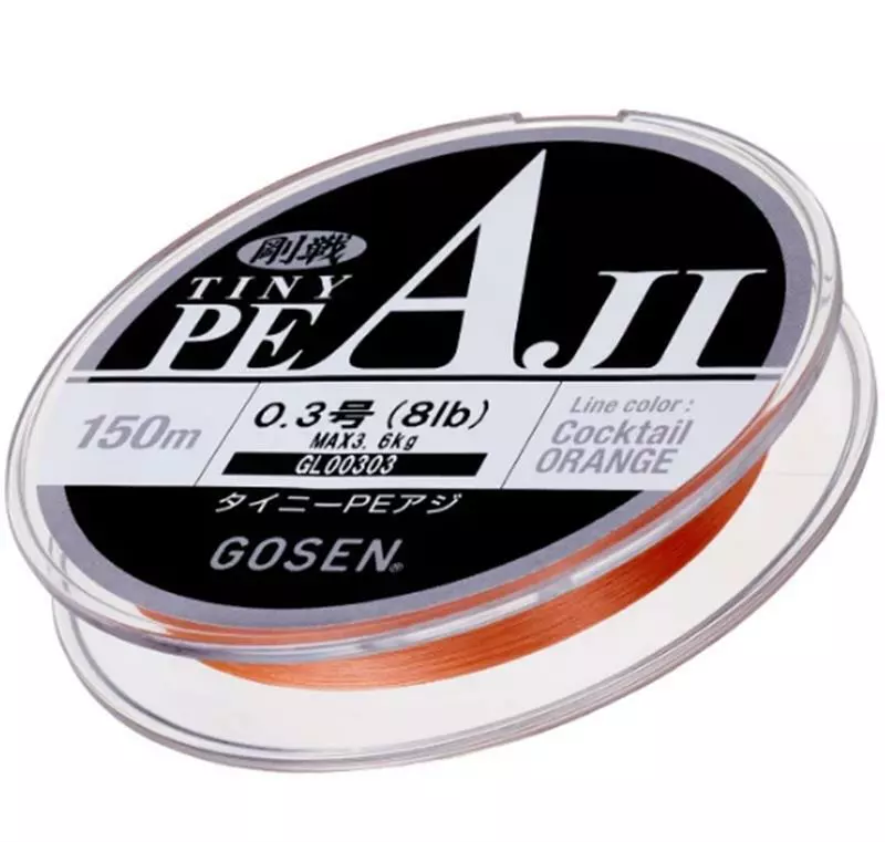 GOSEN TINY PE AJI BRAID LINE 150m ORANGE - PE 0.4 - 10lb 1 GOSEN TINY PE AJI BRAID LINE 150m ORANGE - PE 0.4 - 10lb