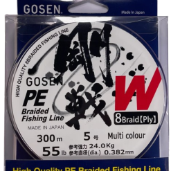 GOSEN 8 PLY VERSATILE BRAID LINE 300m MULTI COLOUR - PE 0.8 - 10lb
