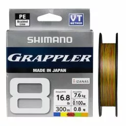 SHIMANO GRAPPLER 8 BRAID LINE 300m MULTI COLOUR - PE 8.0 - 134.0lb
