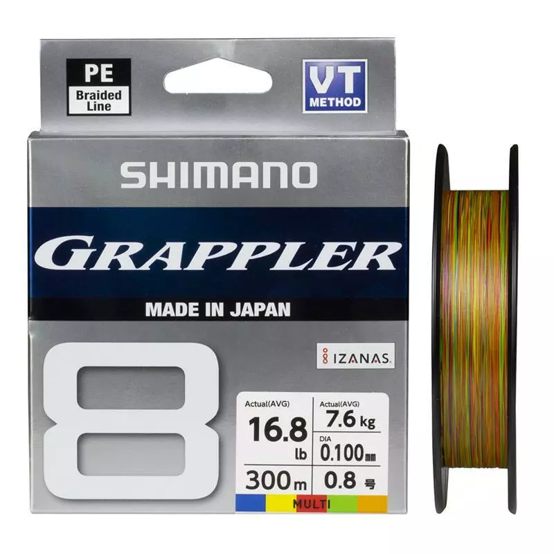 SHIMANO GRAPPLER 8 BRAID LINE 300m MULTI COLOUR - PE 8.0 - 134.0lb 1 SHIMANO GRAPPLER 8 BRAID LINE 300m MULTI COLOUR - PE 8.0 - 134.0lb