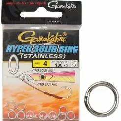 GAMAKATSU HYPER SOLID RINGS - Size 4 - Strength 100kg - Qty 10