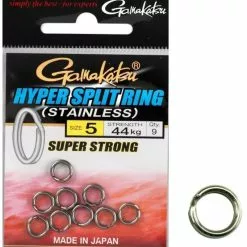 GAMAKATSU HYPER POWER SPLIT RING - Size 1 - Strength 5kg - Qty 12
