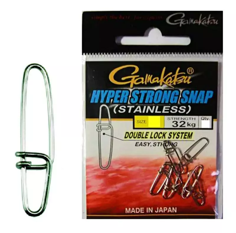GAMAKATSU HYPER STRONG SNAP - Size 2 - Strength 32kg - Qty 7 1 GAMAKATSU HYPER STRONG SNAP - Size 2 - Strength 32kg - Qty 7