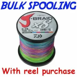 BULK SPOOL UP - DAIWA J BRAID X8 BRAID LINE MULTI COLOUR - PER 100yds - 80lb