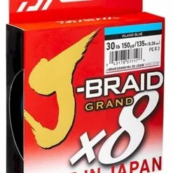 DAIWA J BRAID GRAND X8 BRAID LINE 150yds ISLAND BLUE - 30lb