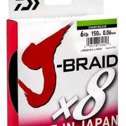DAIWA J BRAID X8 BRAID LINE 150m CHARTREUSE - 50lb