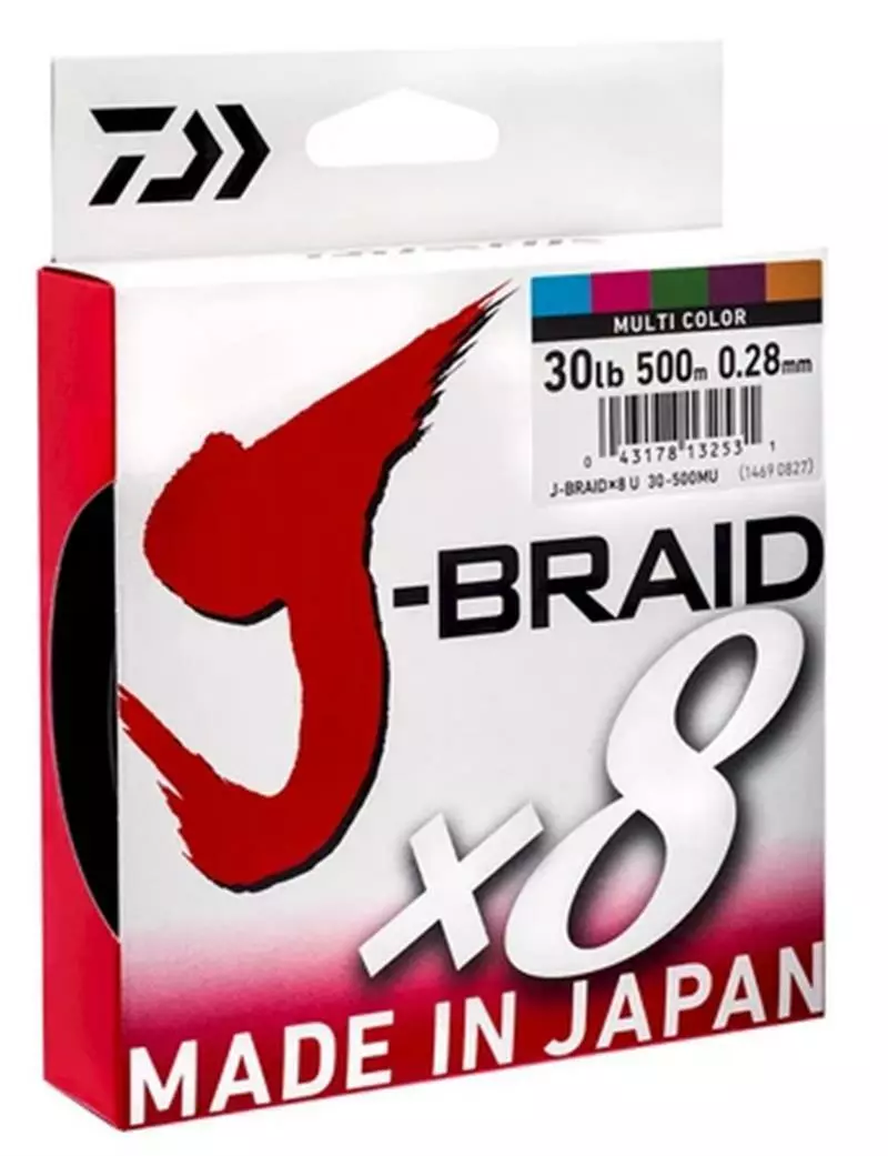 DAIWA J BRAID X8 BRAID LINE 500m MULTI COLOUR - 120lb 1 DAIWA J BRAID X8 BRAID LINE 500m MULTI COLOUR - 120lb