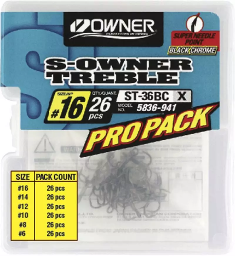 OWNER ST36BC TREBLE HOOKS PRO PACK - 6 - 26pcs 1 OWNER ST36BC TREBLE HOOKS PRO PACK - 6 - 26pcs