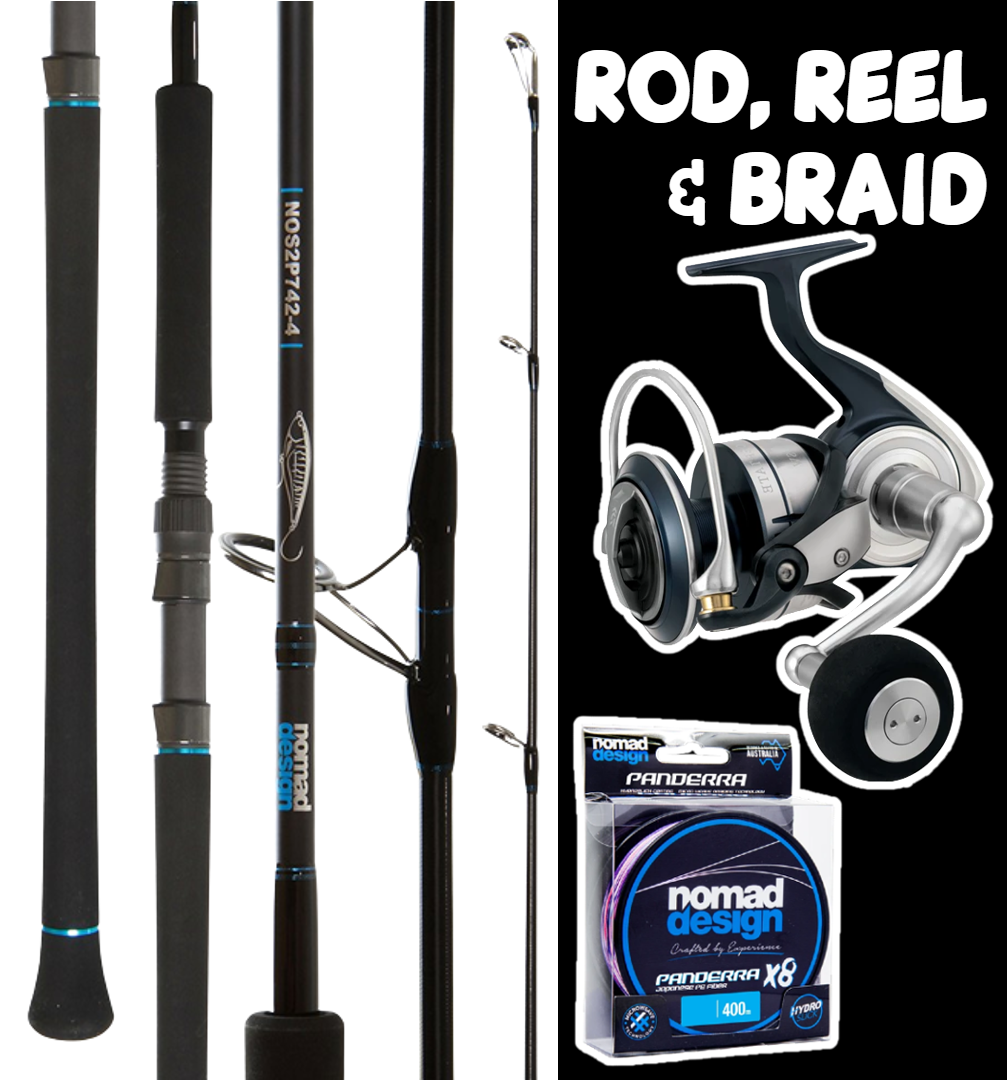PELAGIC PURSUIT HEAVY FLATS COMBO - DAIWA CERTATE SW REEL, NOMAD ROD & NOMAD BRAID LINE 1 PELAGIC PURSUIT HEAVY FLATS COMBO - DAIWA CERTATE SW REEL, NOMAD ROD & NOMAD BRAID LINE