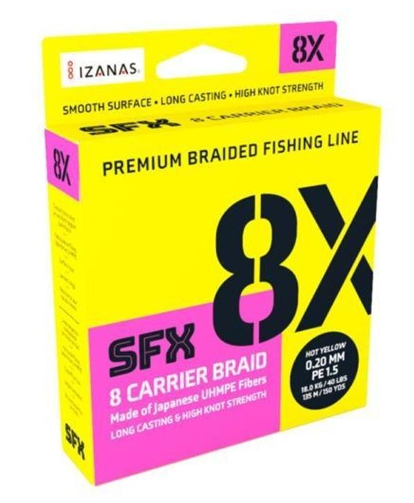 SUFIX SFX 8X BRAID LINE 150yds YELLOW - 50lb - PE 5.0 1 SUFIX SFX 8X BRAID LINE 150yds YELLOW - 50lb - PE 5.0