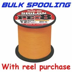 BULK SPOOL UP - SUNLINE SIGLON PEX8 BRAID LINE ORANGE - PER 100yds - 50lb