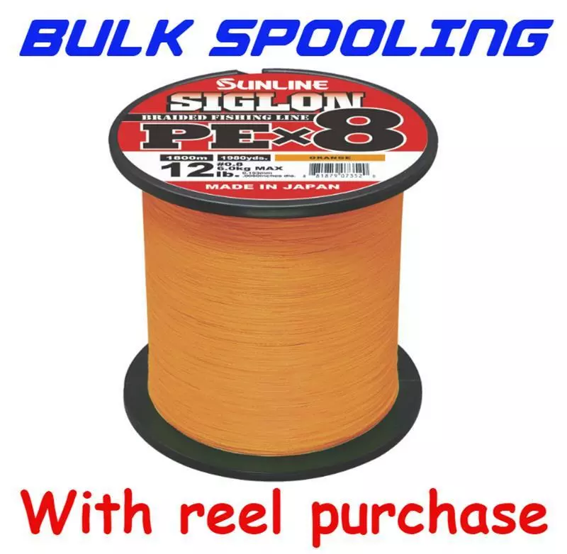 BULK SPOOL UP - SUNLINE SIGLON PEX8 BRAID LINE ORANGE - PER 100yds - 50lb 1 BULK SPOOL UP - SUNLINE SIGLON PEX8 BRAID LINE ORANGE - PER 100yds - 50lb