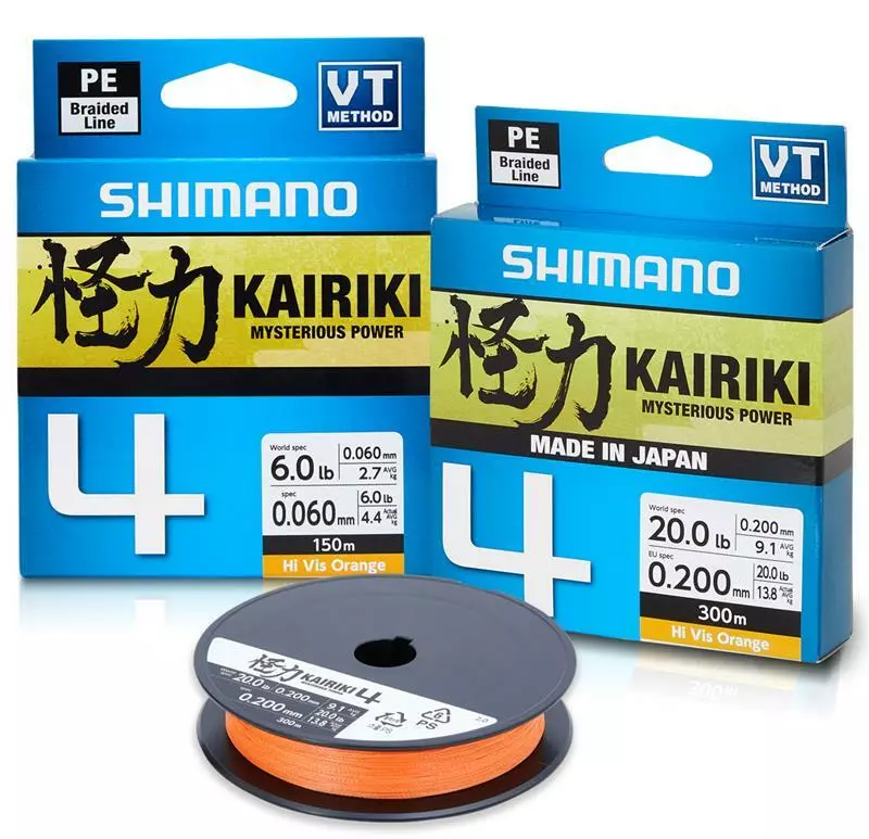 SHIMANO KAIRIKI 4 BRAID LINE 150m ORANGE - 30lb 1 SHIMANO KAIRIKI 4 BRAID LINE 150m ORANGE - 30lb