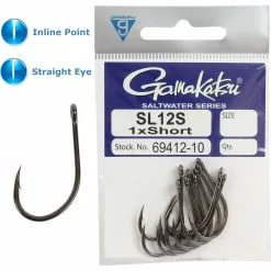 GAMAKATSU SL12S SHORT BIG GAME HOOK PACK - 1