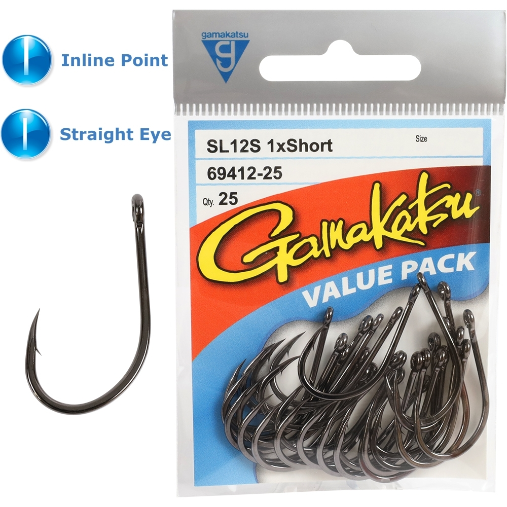 GAMAKATSU SL12S SHORT BIG GAME HOOK VALUE PACK - 1 1 GAMAKATSU SL12S SHORT BIG GAME HOOK VALUE PACK - 1
