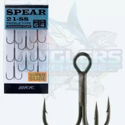 BKK SPEAR 21 SS TREBLE HOOKS - 1 - Qty 6
