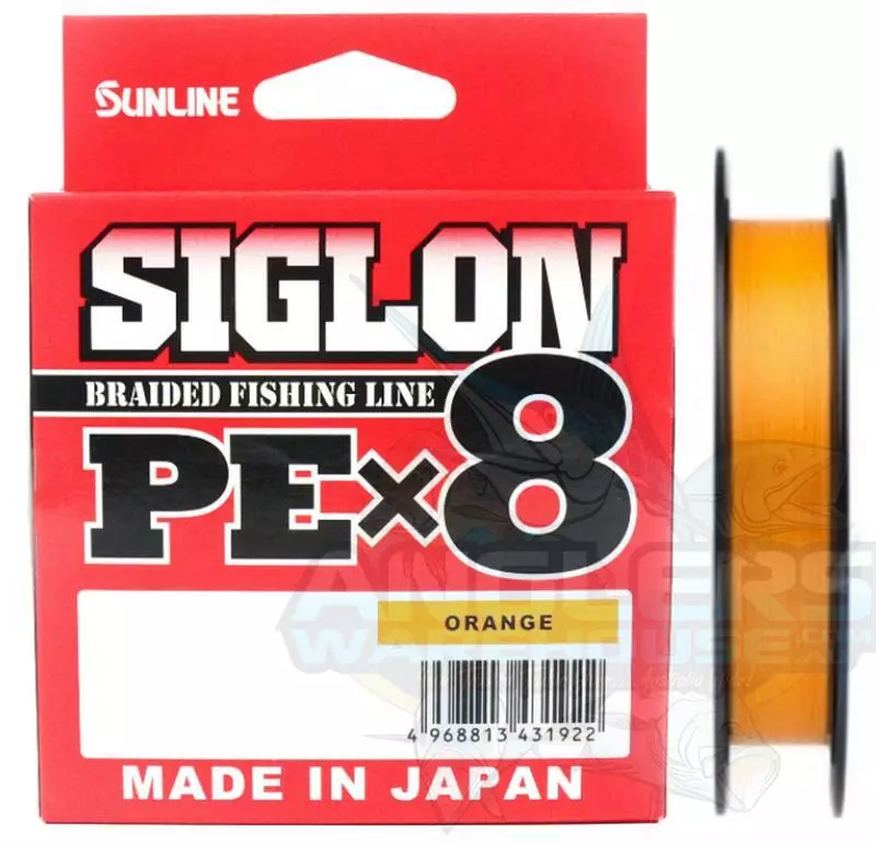 SUNLINE SIGLON PEX8 BRAID LINE 150m ORANGE - 35lb - PE3 1 SUNLINE SIGLON PEX8 BRAID LINE 150m ORANGE - 35lb - PE3