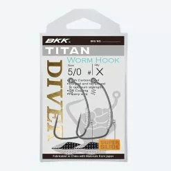BKK TITAN DIVER WORM HOOK PACK 1/0 - 1.8g -Cheap Line Store TITAN D 1 1