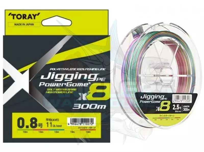 TORAY JIGGING PE X8 POWERGAME BRAID LINE 300m MULTI COLOUR - 80lb - PE 6 1 TORAY JIGGING PE X8 POWERGAME BRAID LINE 300m MULTI COLOUR - 80lb - PE 6