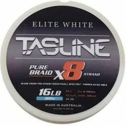 TASLINE ELITE X8 PURE BRAID 300m WHITE - 100lb - PE 10 -Cheap Line Store TL 0300 1