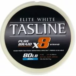 TASLINE ELITE X8 PURE BRAID 300m WHITE - 100lb - PE 10 -Cheap Line Store TL 0300 7