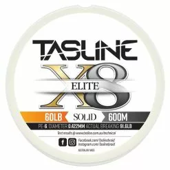 TASLINE ELITE X8 PURE BRAID 600m WHITE - 60lb - PE 6