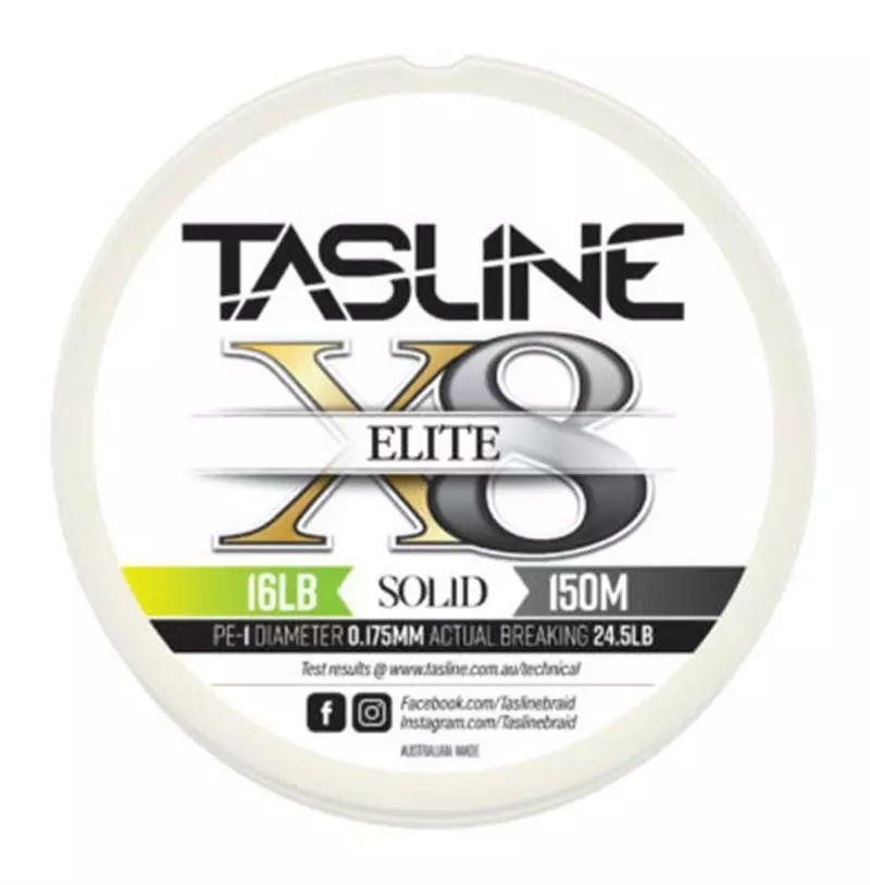 TASLINE ELITE X8 PURE BRAID 150m WHITE - 16lb - PE 1 1 TASLINE ELITE X8 PURE BRAID 150m WHITE - 16lb - PE 1
