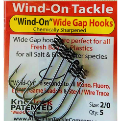 AUSSIE TACKLE KNOTLESS WIDE GAP HOOKS - 5/0 - Qty 4