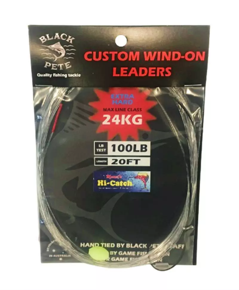 BLACK PETE CUSTOM WIND ON LEADER 20ft - 400lb 1 BLACK PETE CUSTOM WIND ON LEADER 20ft - 400lb