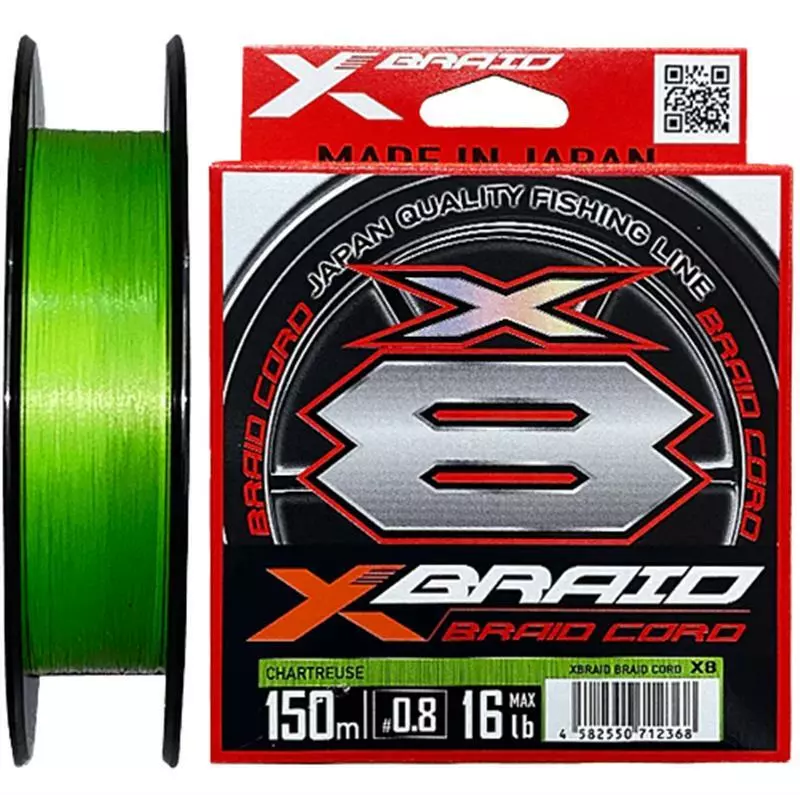 YGK X-BRAID BRAID CORD X8 LINE 300m GREEN - 100lb - PE 8.0 1 YGK X-BRAID BRAID CORD X8 LINE 300m GREEN - 100lb - PE 8.0