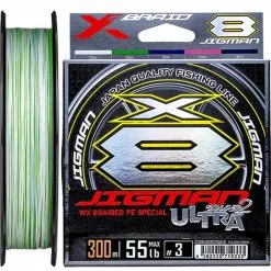 YGK X-BRAID JIGMAN ULTRA 2 X8 BRAID LINE 300m MULTI COLOUR - 90lb - PE 6