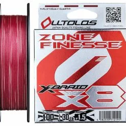 YGK X-BRAID OLLTOLOS ZONE FINESSE X8 BRAID LINE 100m MULTI COLOUR - 22lb - PE 1.0