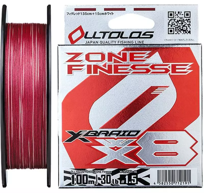 YGK X-BRAID OLLTOLOS ZONE FINESSE X8 BRAID LINE 100m MULTI COLOUR - 22lb - PE 1.0 1 YGK X-BRAID OLLTOLOS ZONE FINESSE X8 BRAID LINE 100m MULTI COLOUR - 22lb - PE 1.0