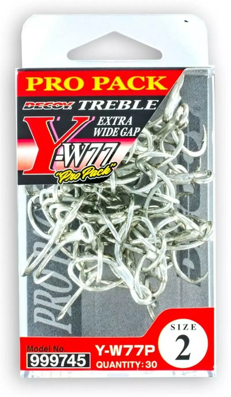 DECOY EXTRA WIDE GAP Y-W77 TREBLE HOOKS PRO PACK - 2 - Qty 30pcs 1 DECOY EXTRA WIDE GAP Y-W77 TREBLE HOOKS PRO PACK - 2 - Qty 30pcs